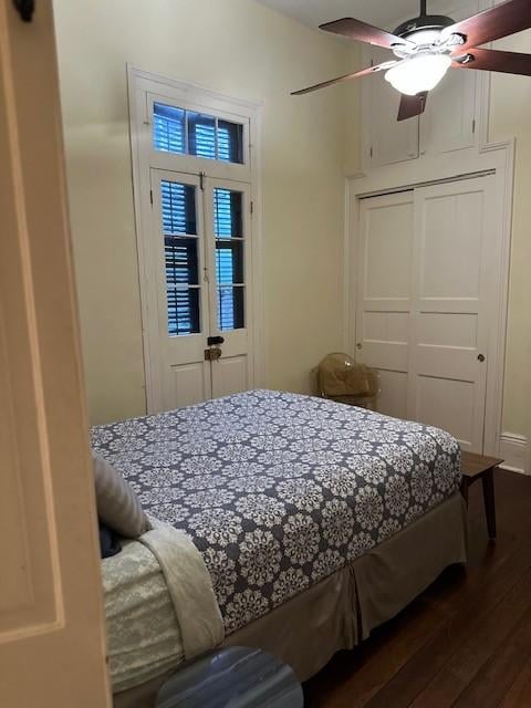 First bedroom with french doors to side porch