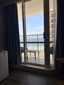 Gorgeous view sitting from the bed .