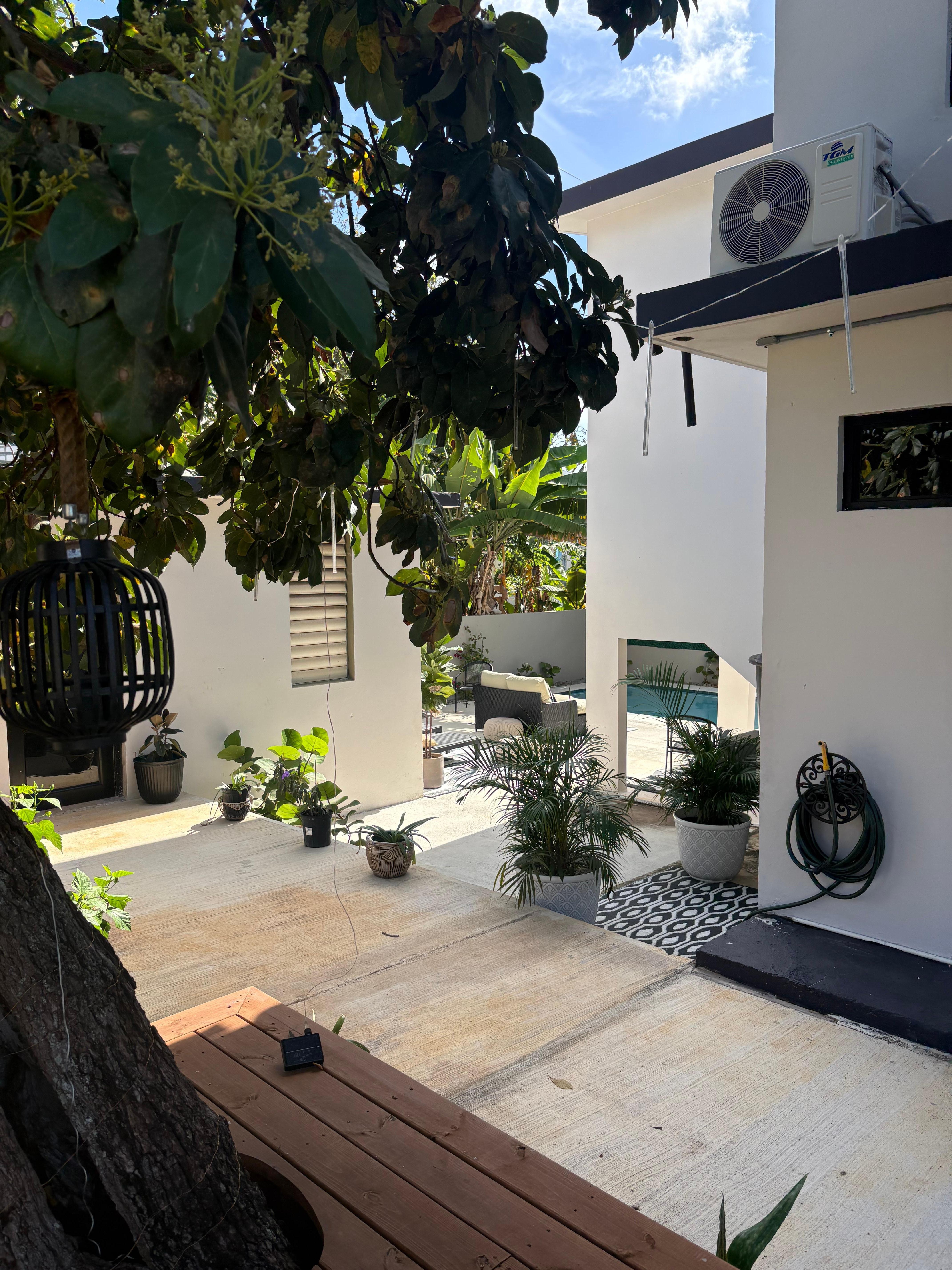 Backyard view from beautiful side deck!