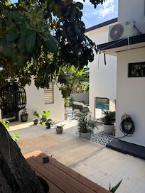 Backyard view from beautiful side deck!