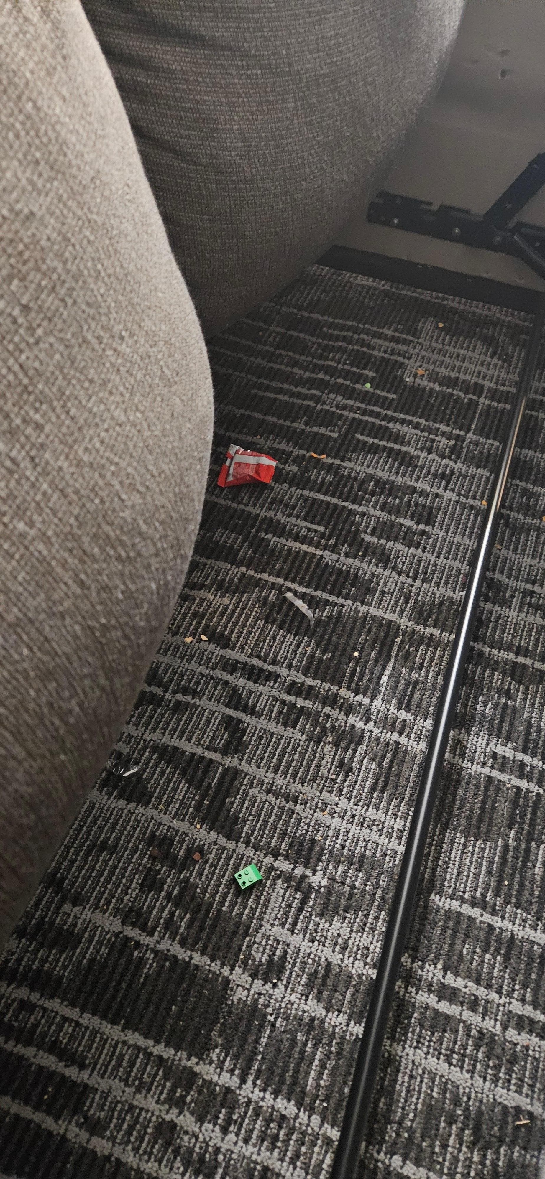 Under the pull out bed.