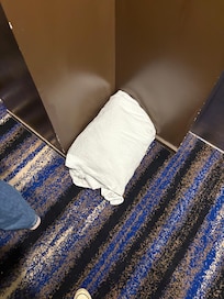 Random towel in hallway stayed there the whole time