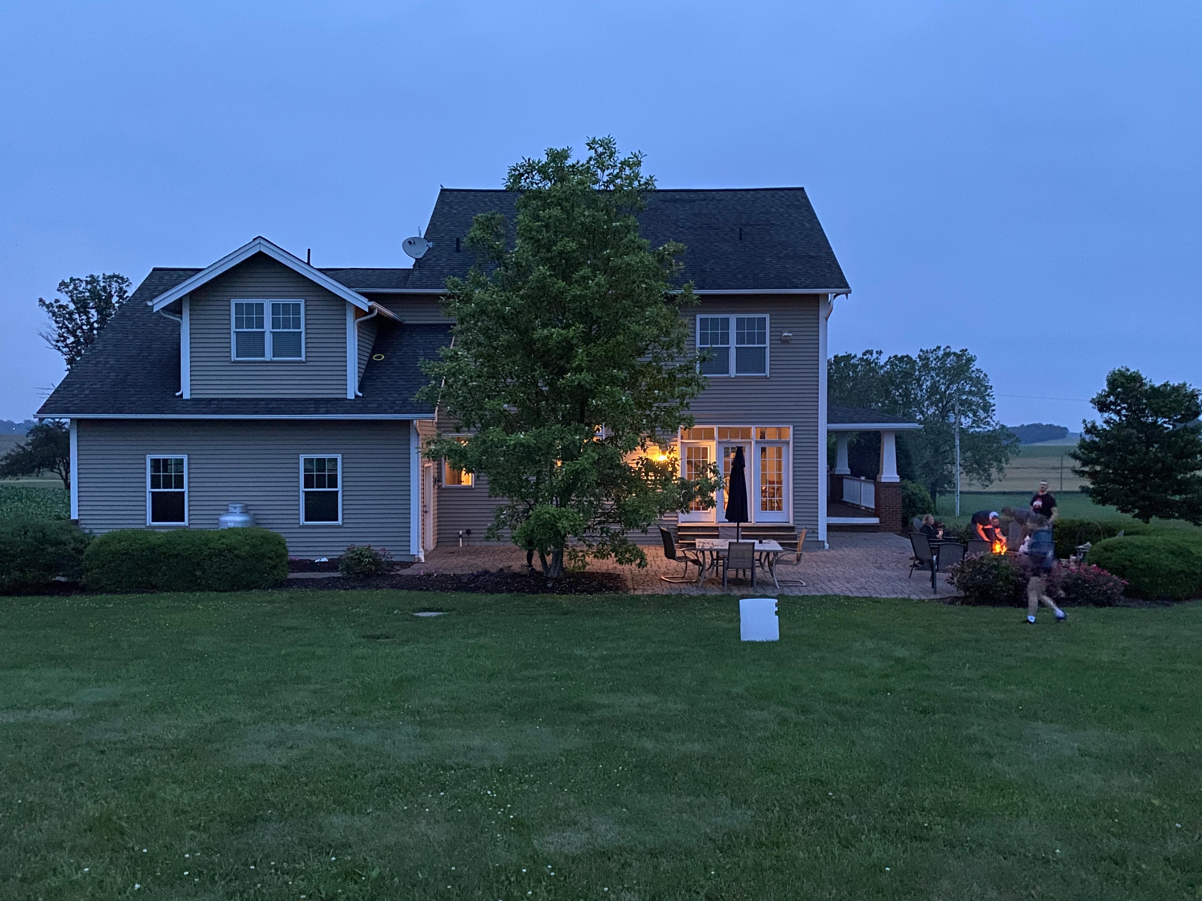 Loved the back patio with the fire ring. Was great sitting around at night. Also played games in the back yard. 