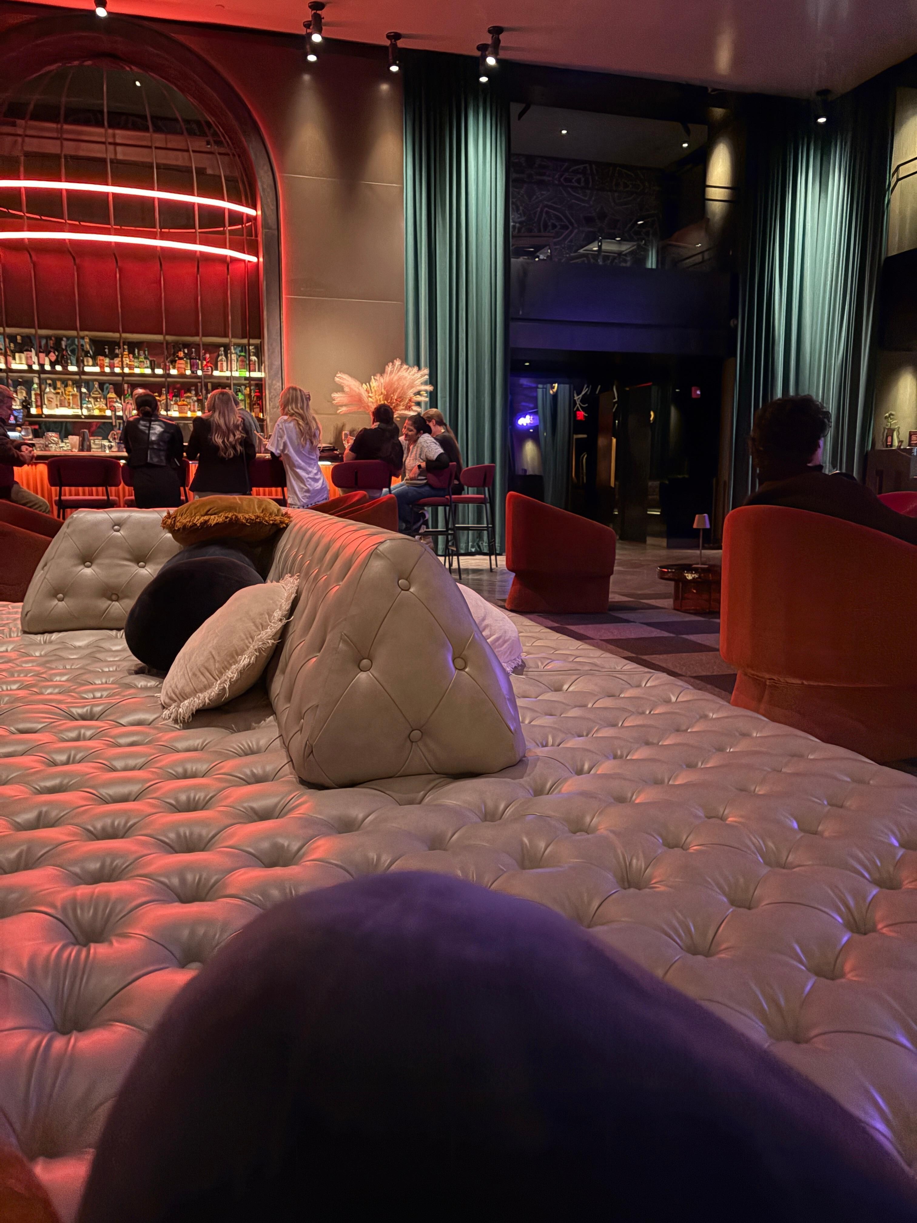 Plenty of room to spread out and talk in bar area.