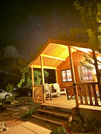 Cabin at night