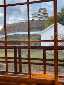 view of Ozu castle from our sitting room