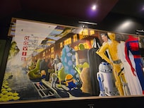 The Davis Theatre where you can catch a movie. Right across the street from the apartment