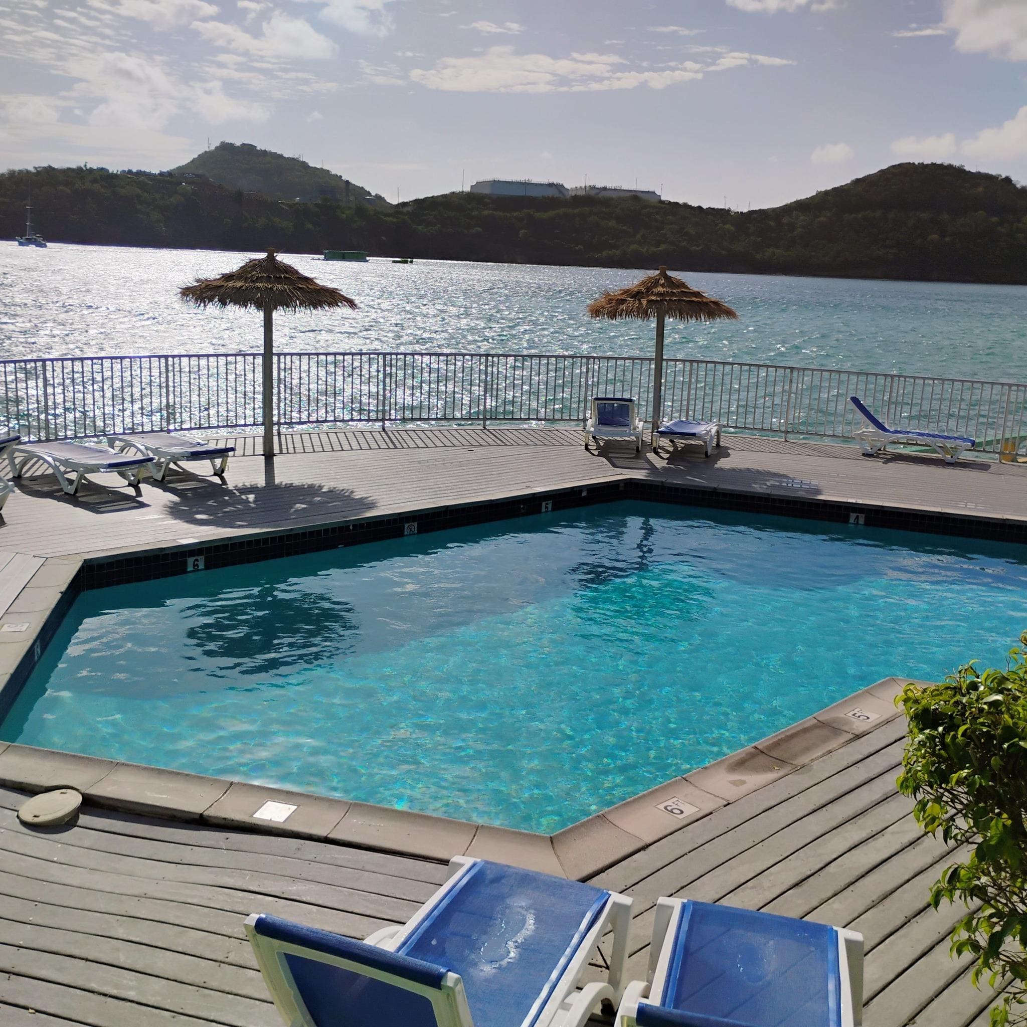 The pool area is pretty.