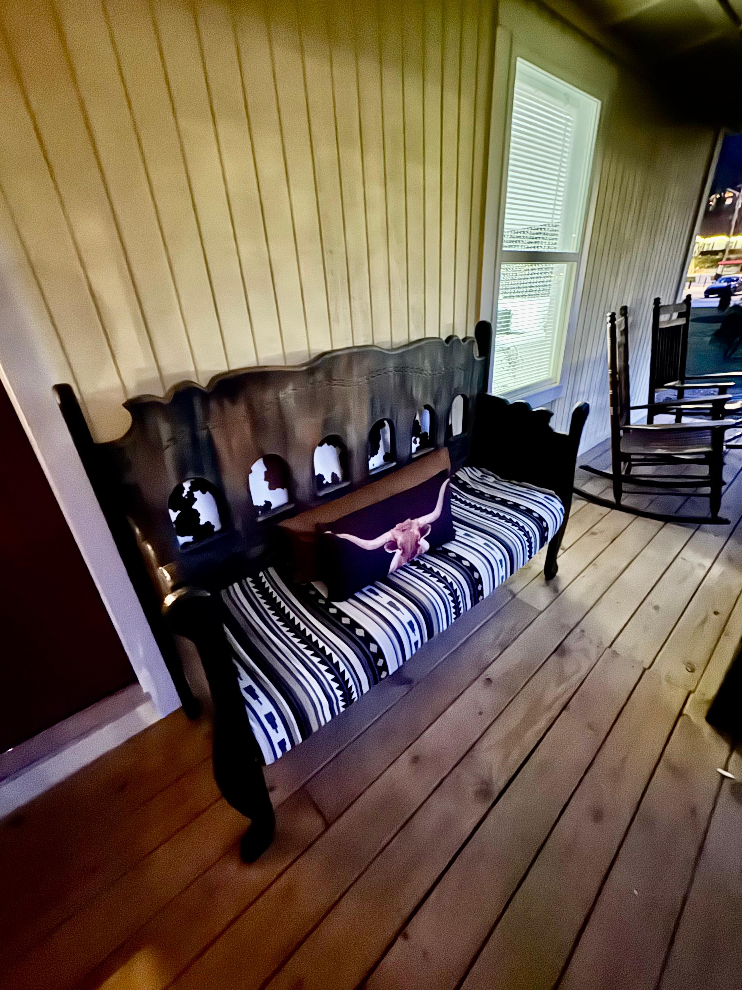 Plenty of seating on the side porch! 