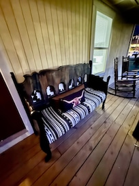 Plenty of seating on the side porch!