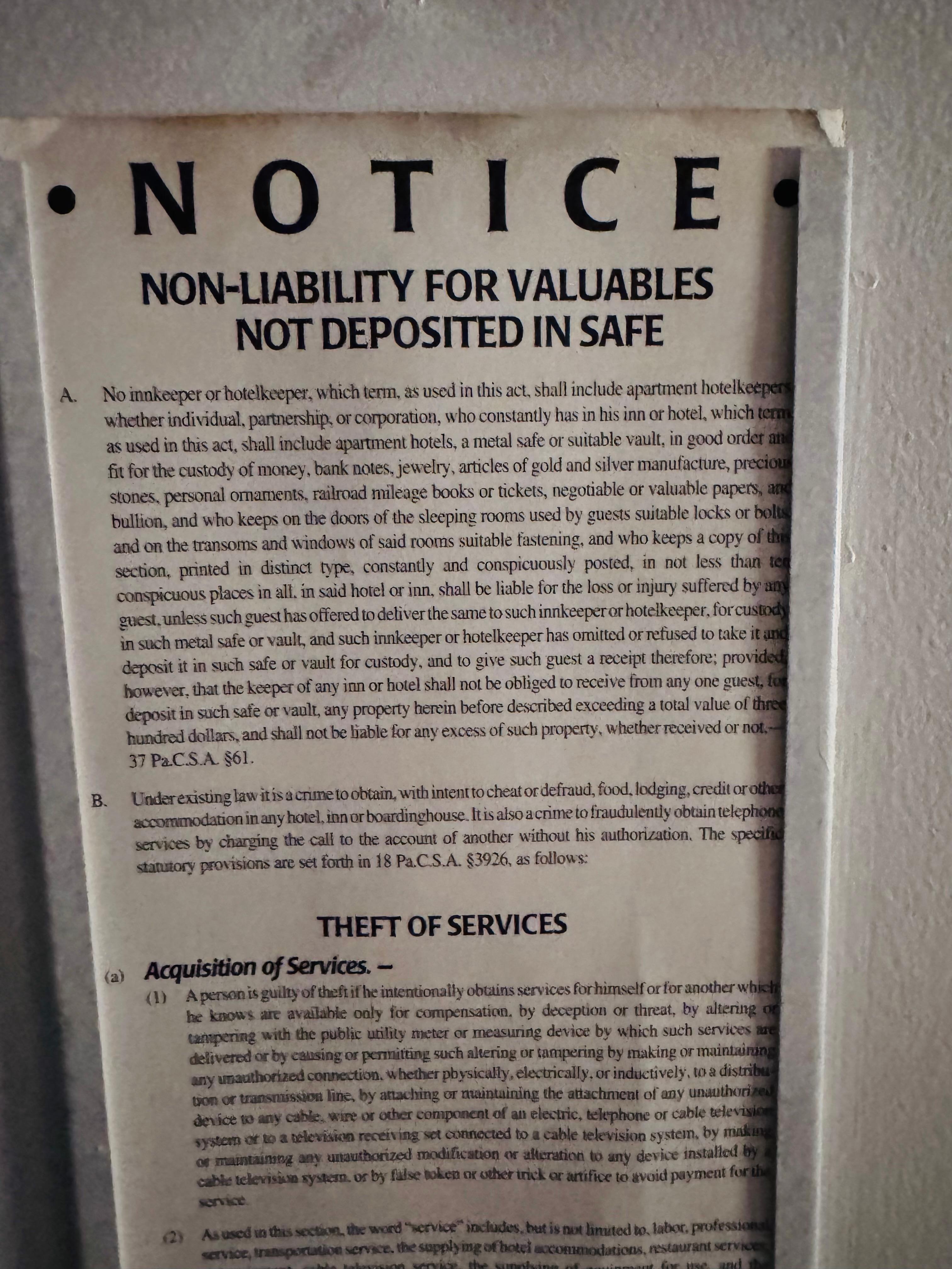 The Notice from my review. 
