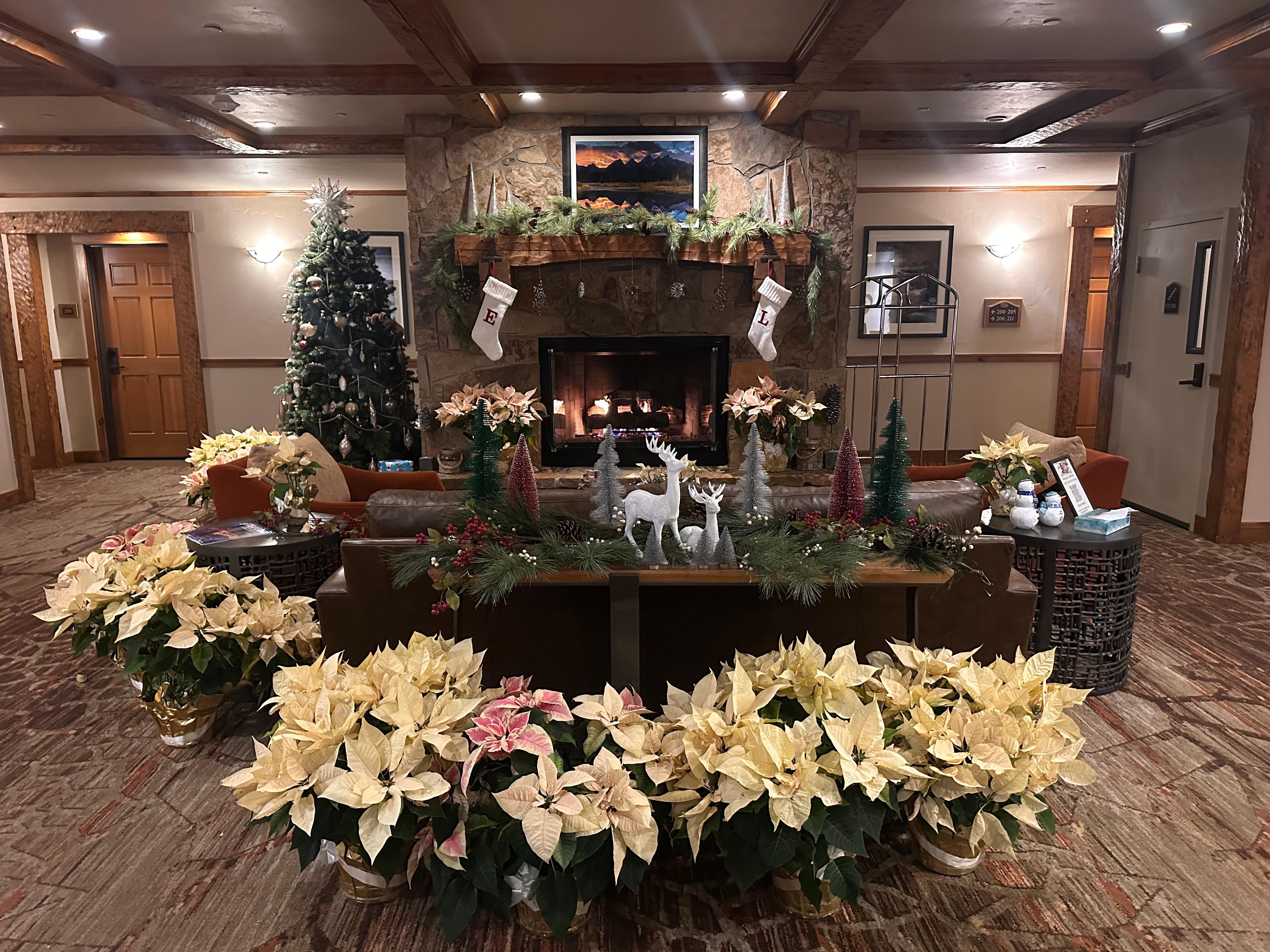 The lobby of the condo building