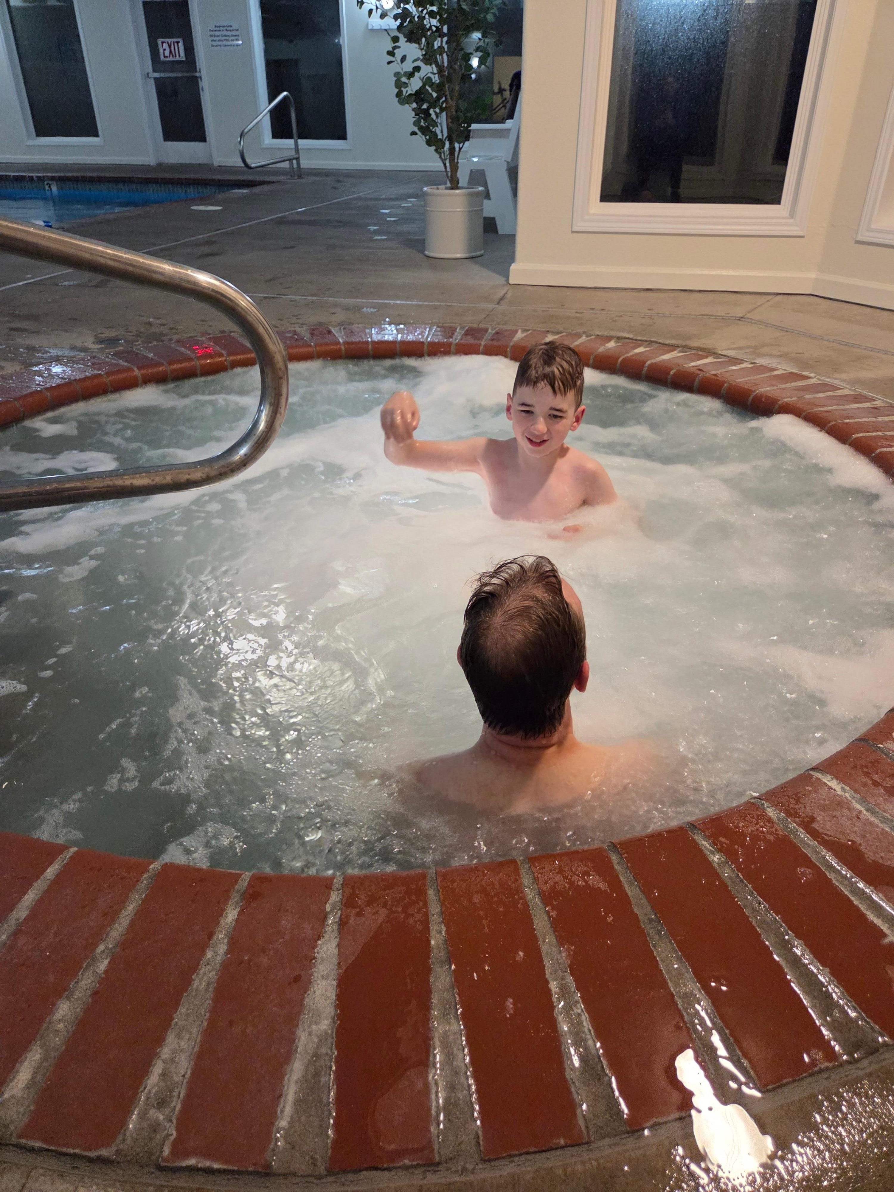 Fun at the pool and hot tub