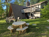 Deck and Patio where we enjoyed the view of the lake