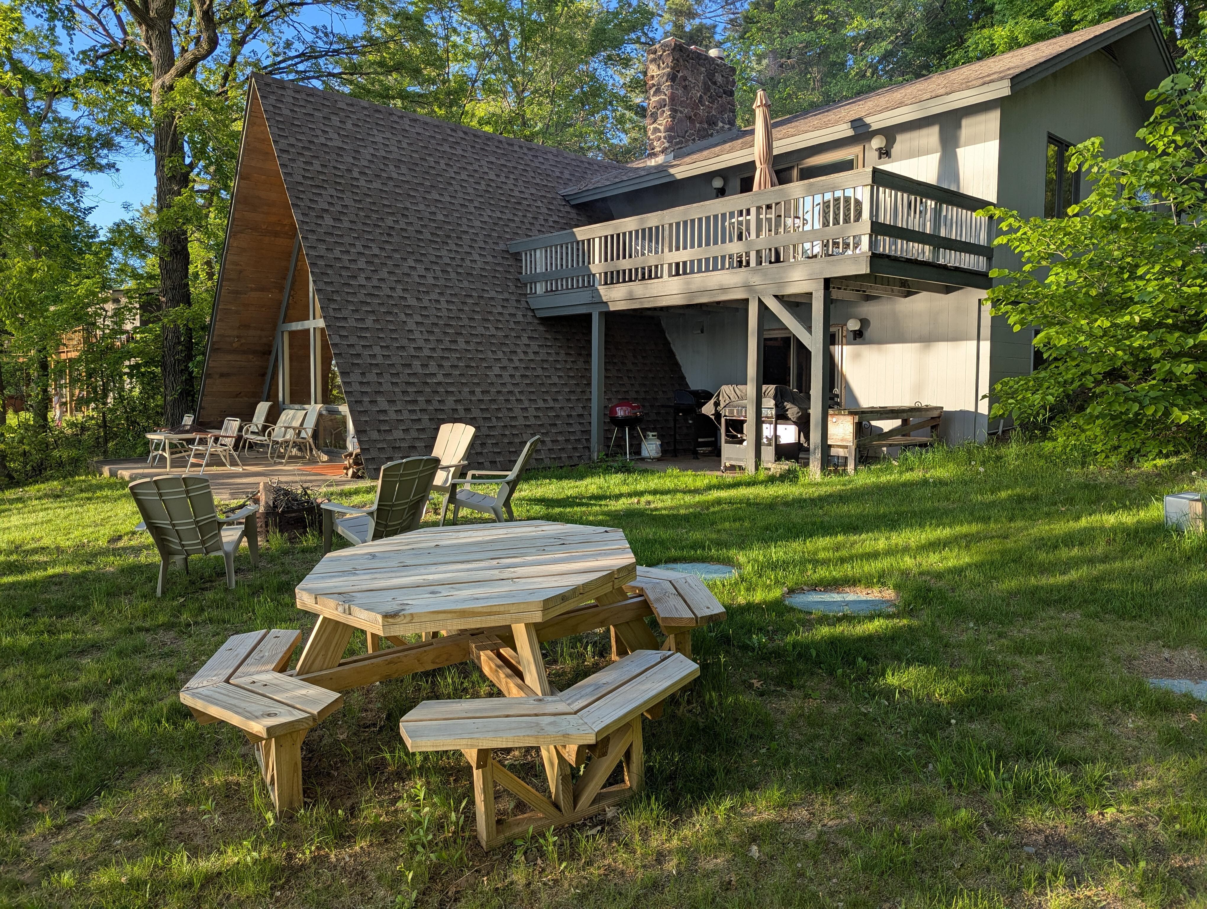 Deck and Patio where we enjoyed the view of the lake