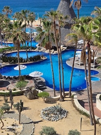 View of pool from balcony 5th floor