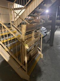 Stairs to my room. I sent Hotels.com the picture and they found this to be acceptable. I did not as it is a life safety issue with in the case of the fire.