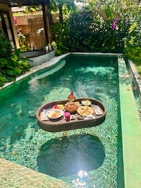 Floating breakfast in villa