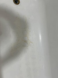 Unknown stain in the tub.
