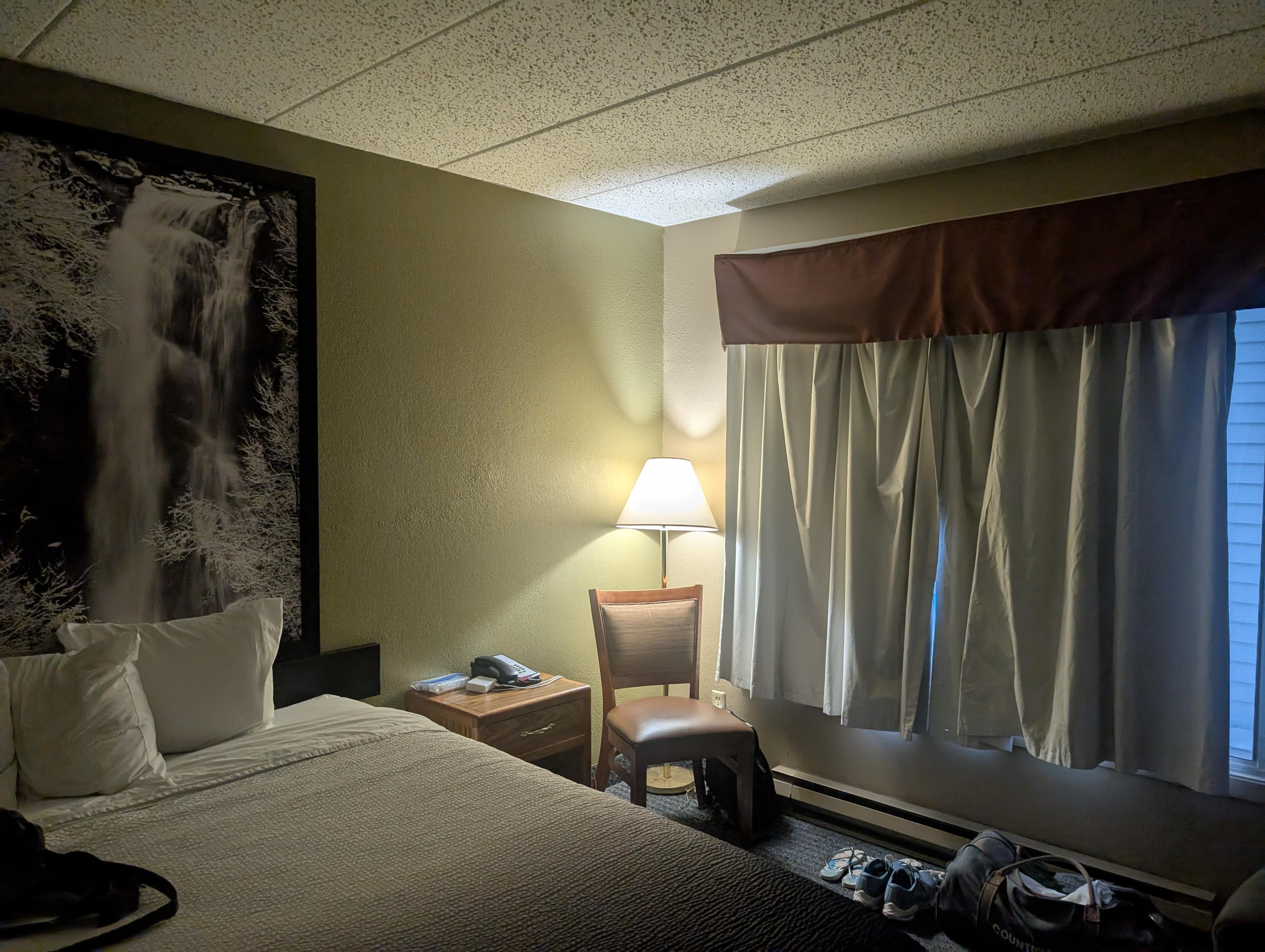 Poor lighting, no bedside lamps, staff refused to provide