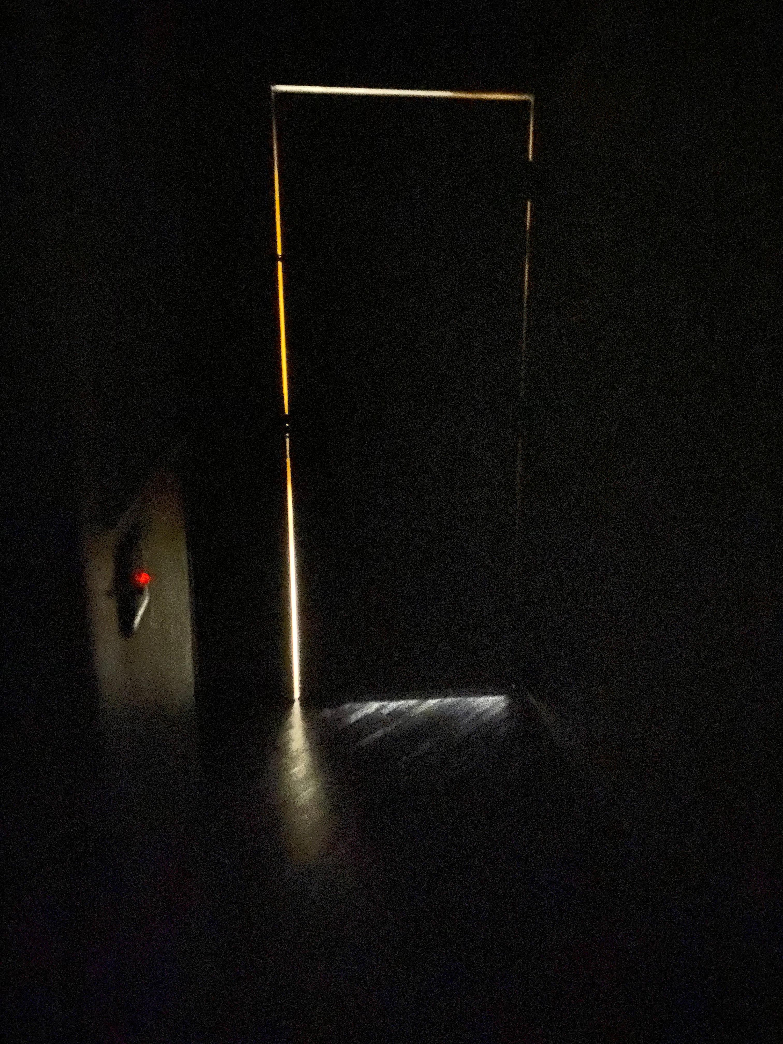 Bright hallway lights all night long