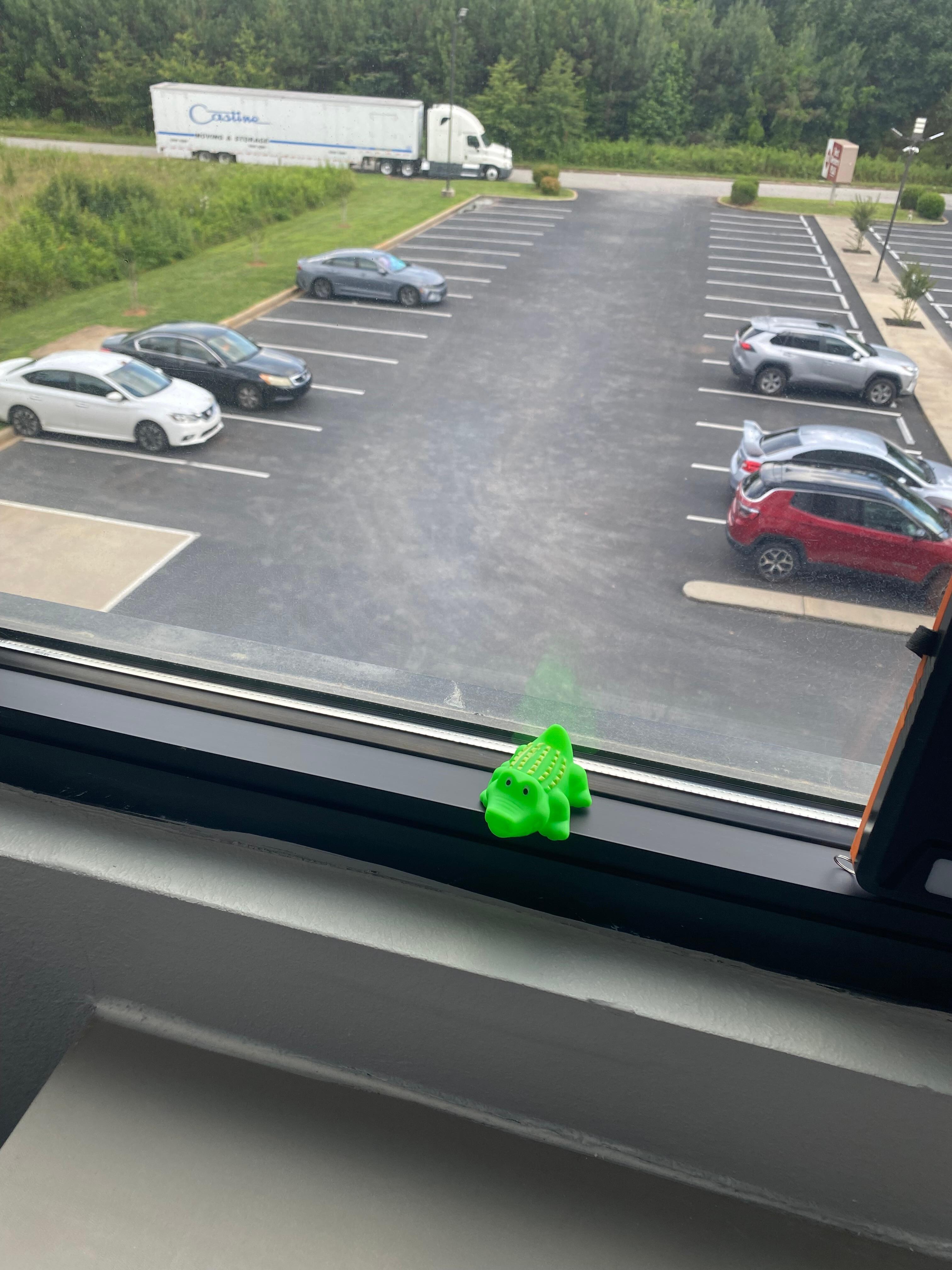 The view of the parking lot from the 3rd floor