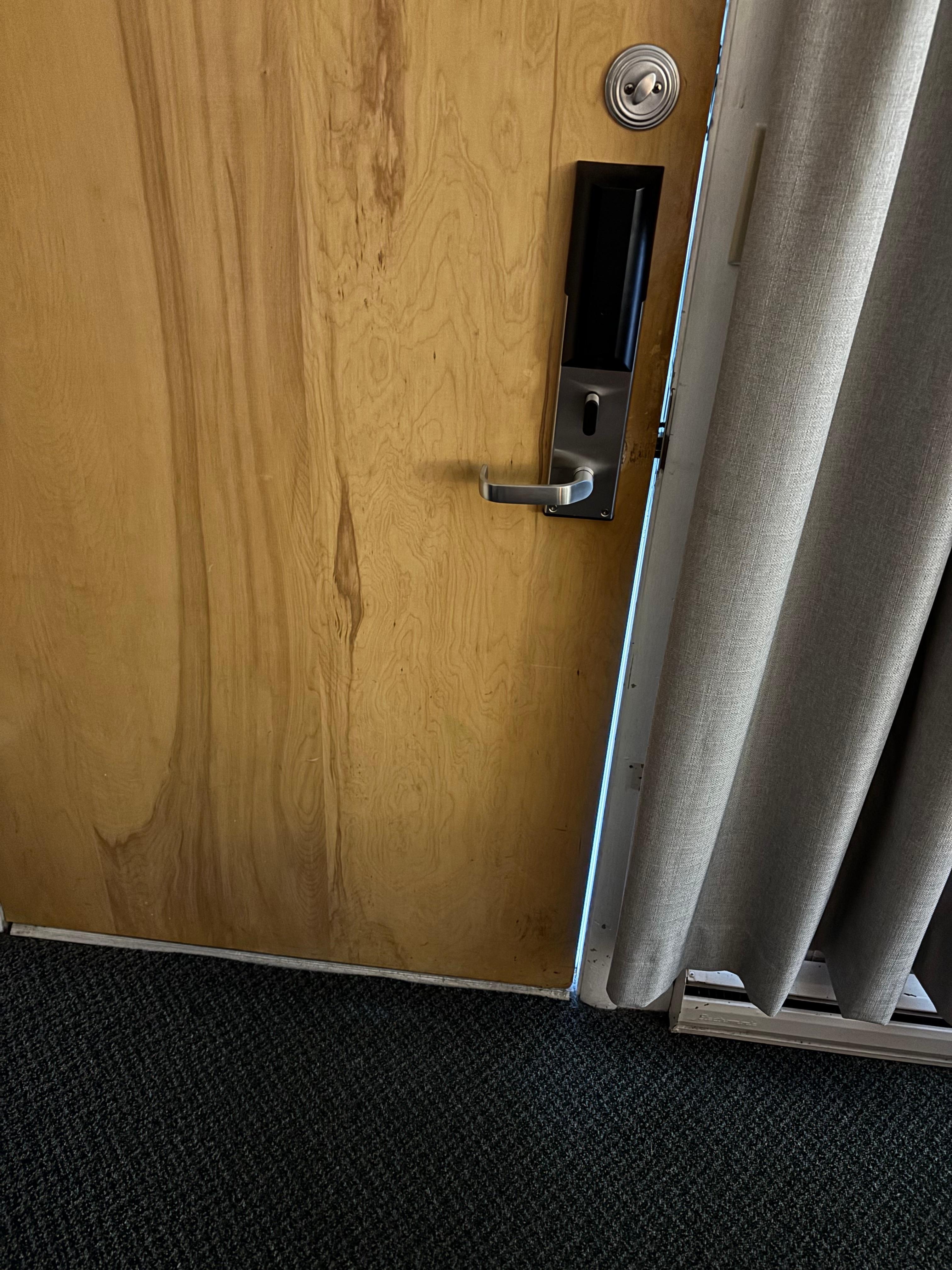 Over a 1-4 inch gap in the door frame