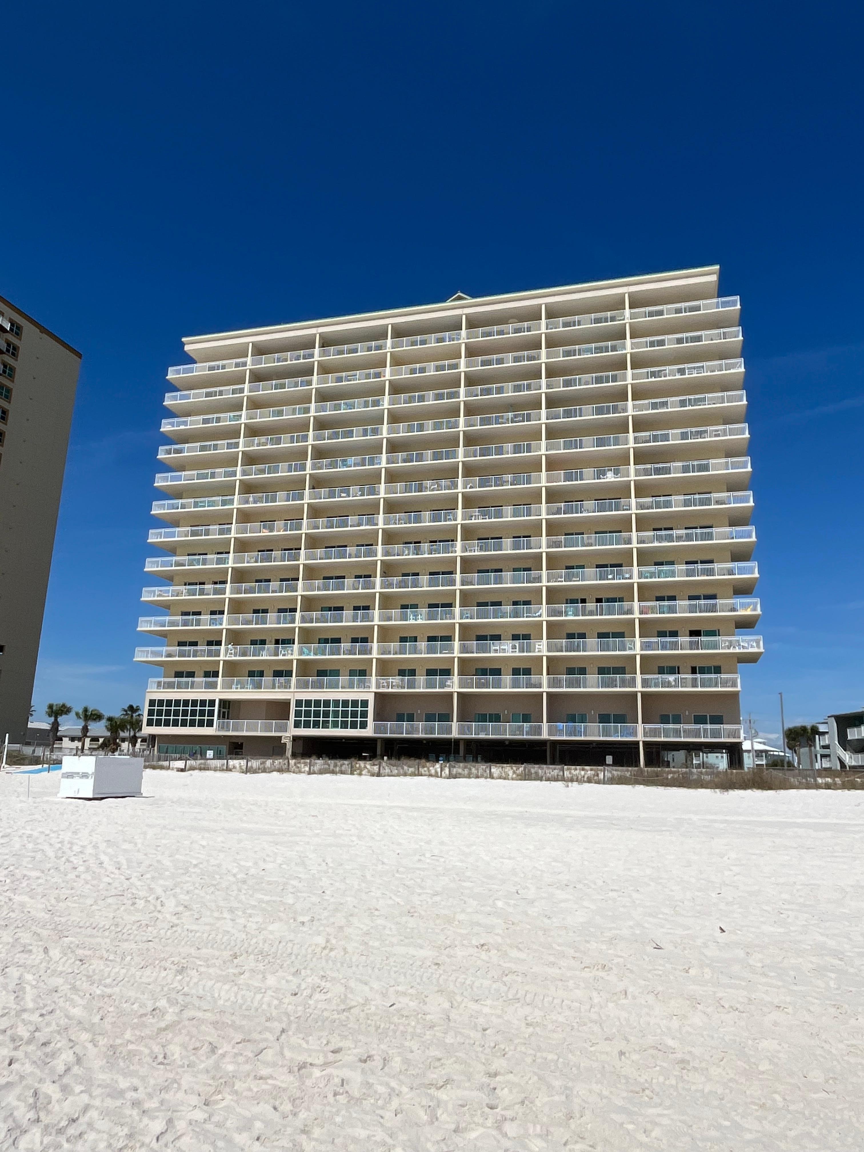 Building from the shoreline. 