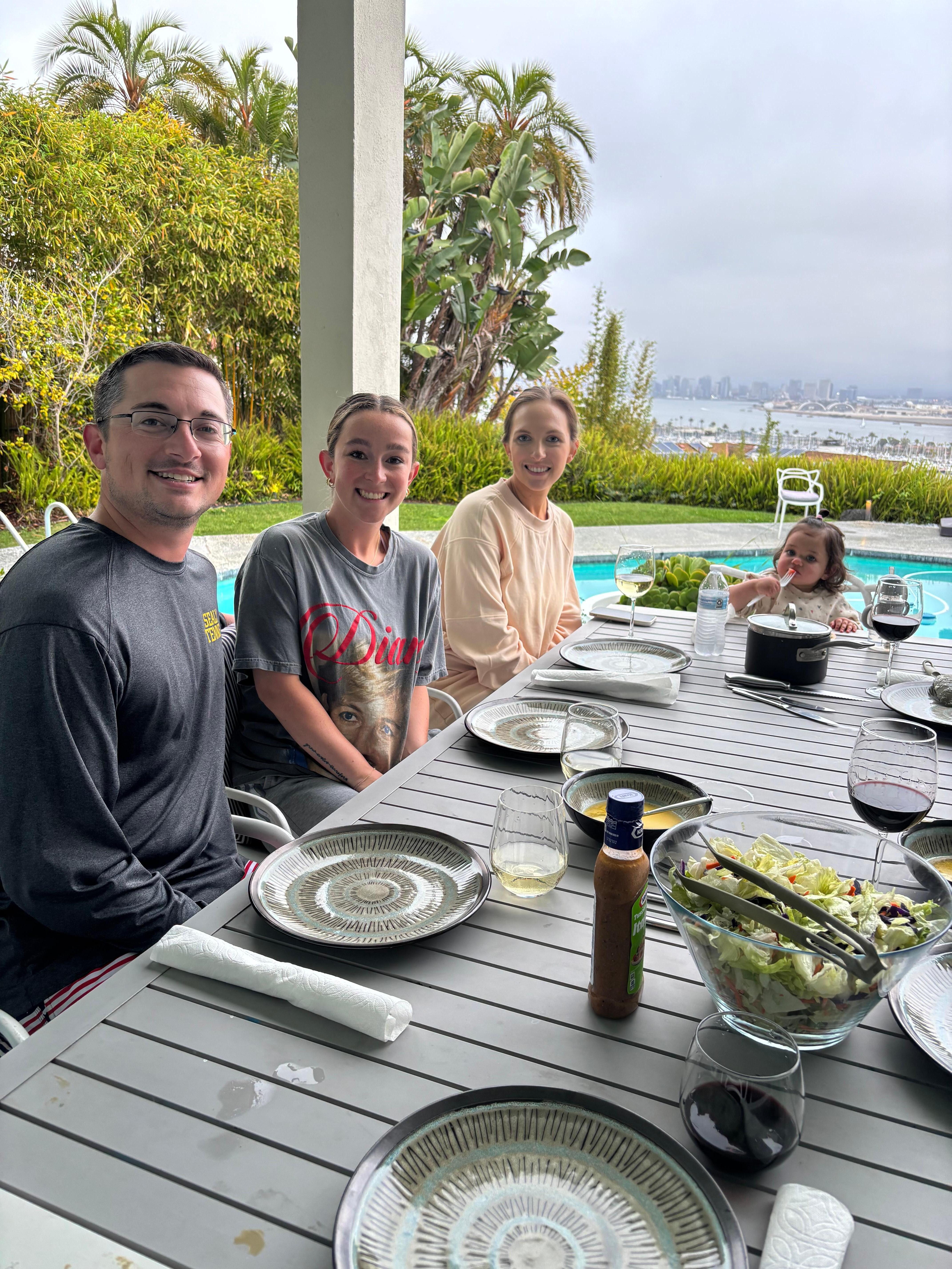 Enjoying outdoor dinner 