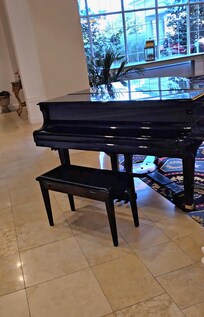 A piano in the lobby.