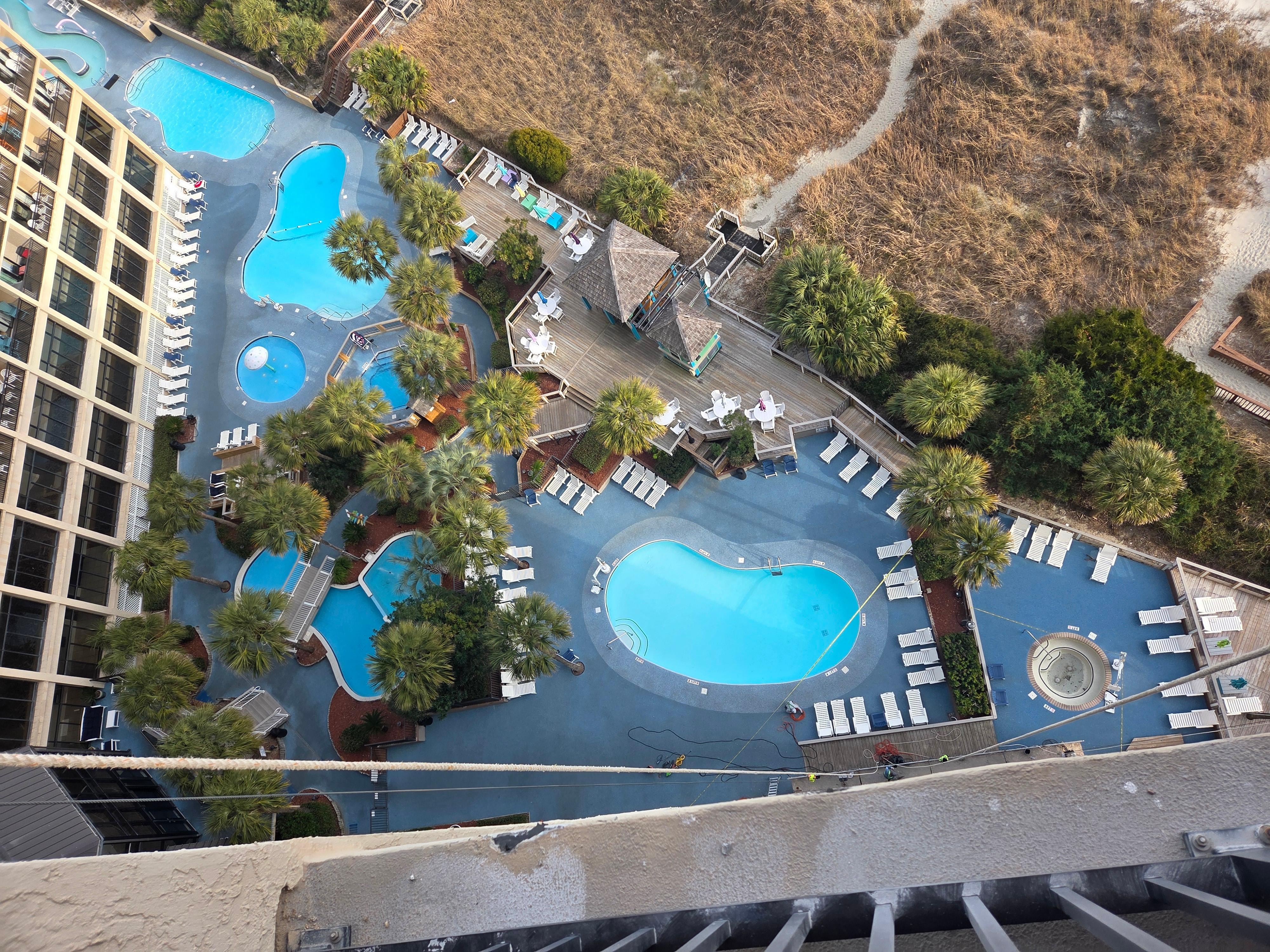 Pool and hot tub area.