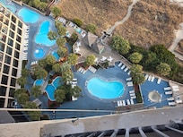 Pool and hot tub area.