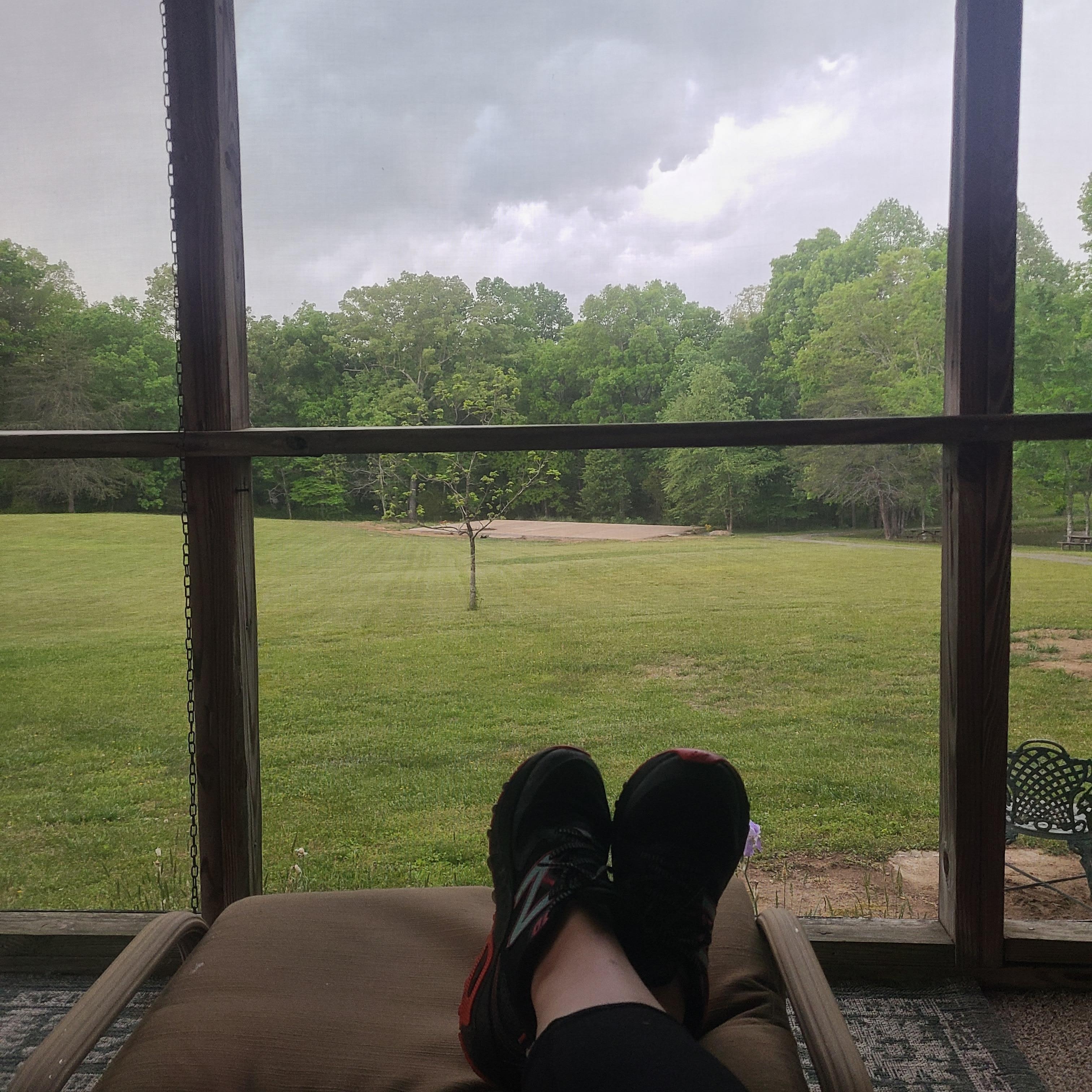 We loved this porch! We sat out there for a long time listening to the rain n the storm it was so relaxing 