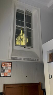 View of the Cathedral from within the room.