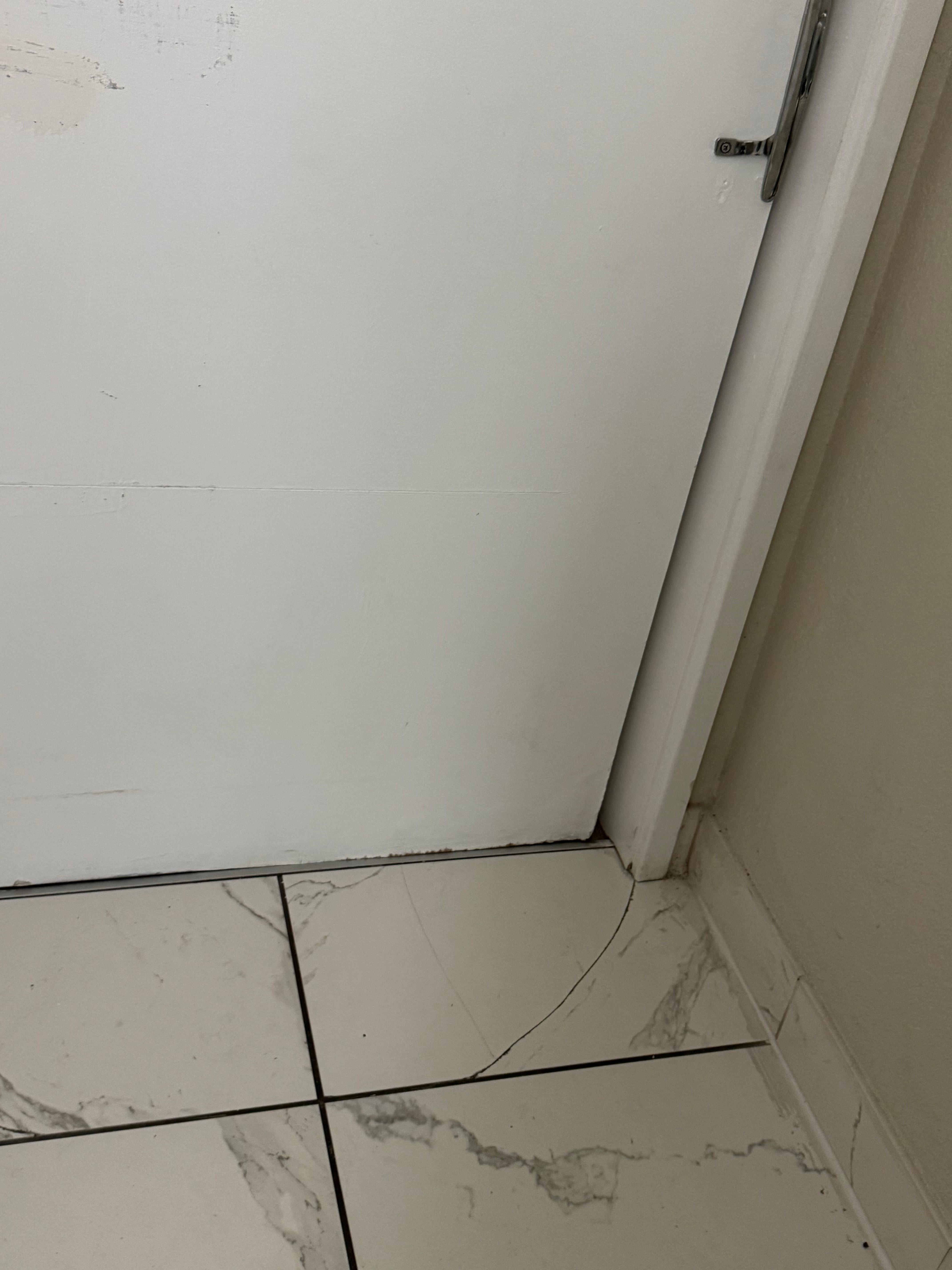 Bathroom door hard to open