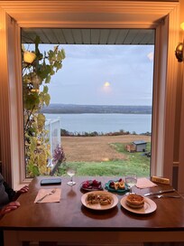 Our dinner in the common kitchen (fridge and microwave available for everyone to use).