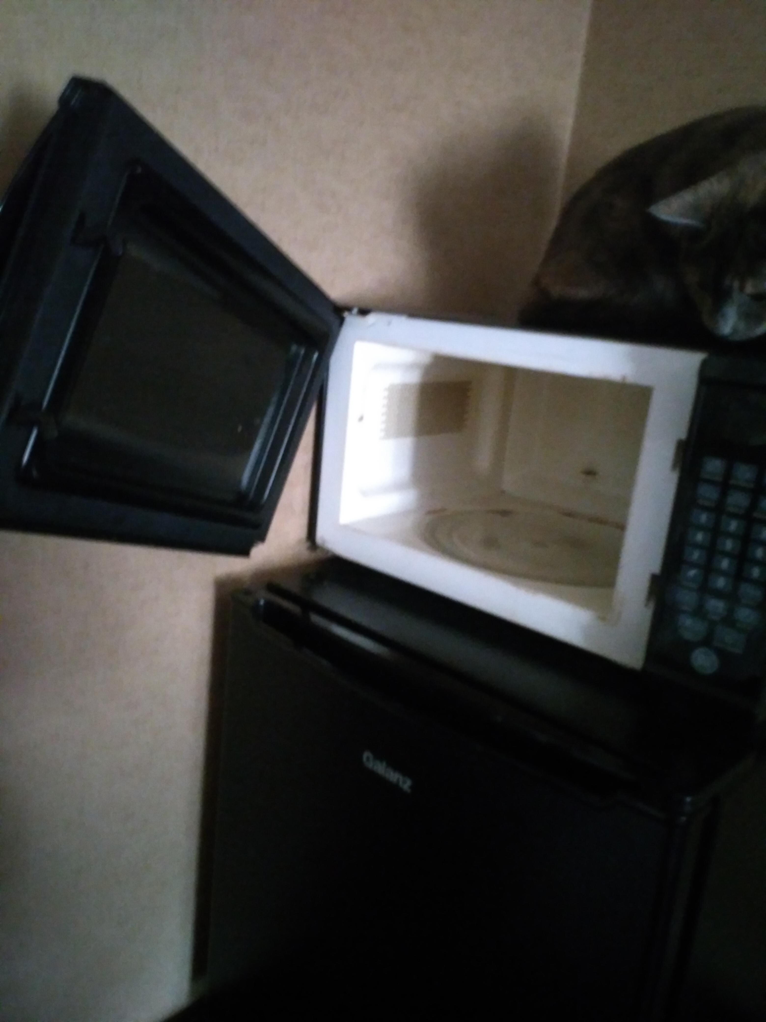 Broken microwave door