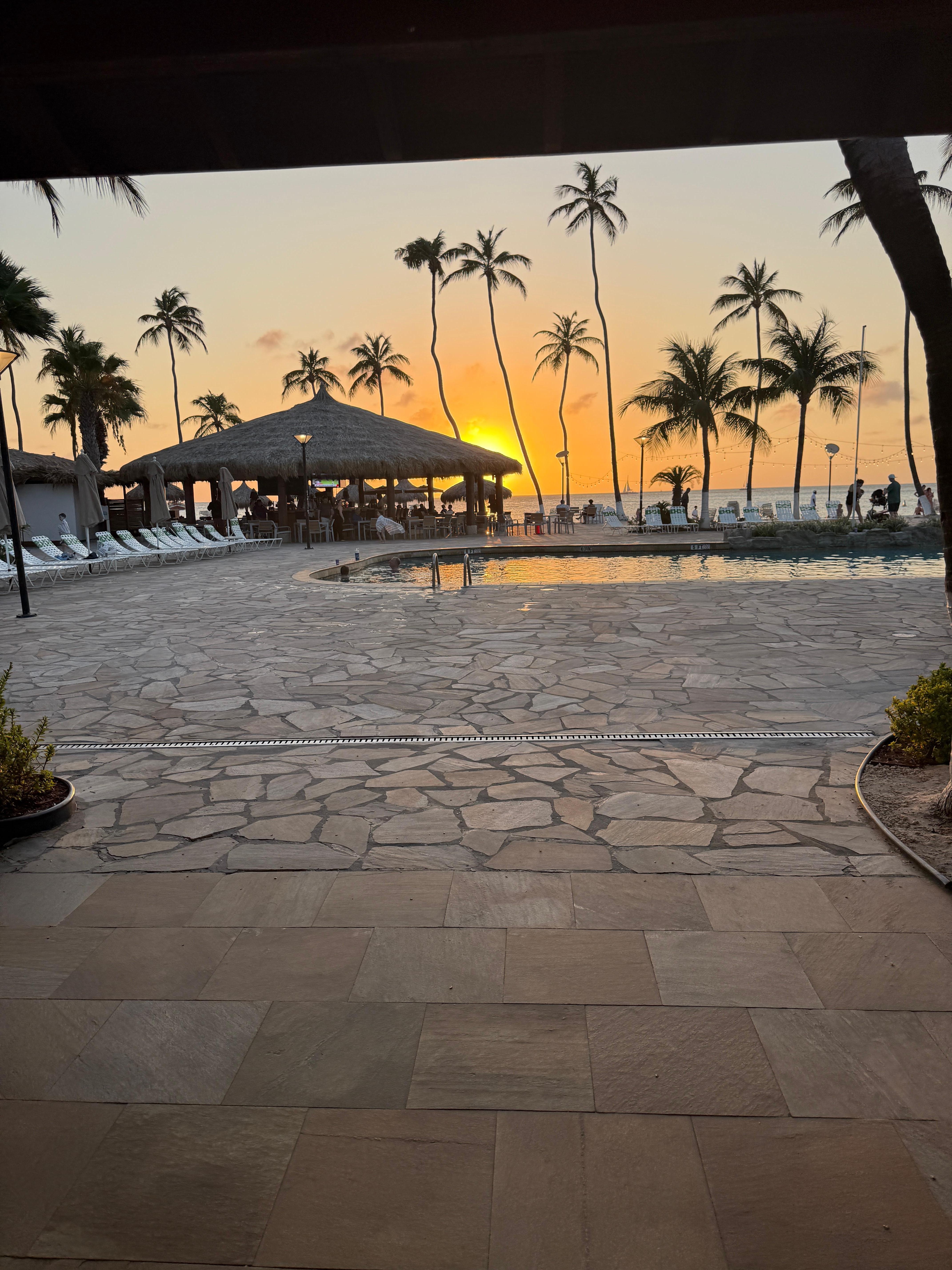 Sun setting by the the beach 