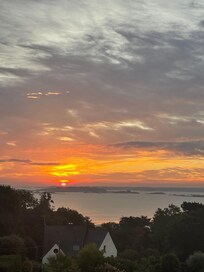 Vue de la terrasse, levé du soleil