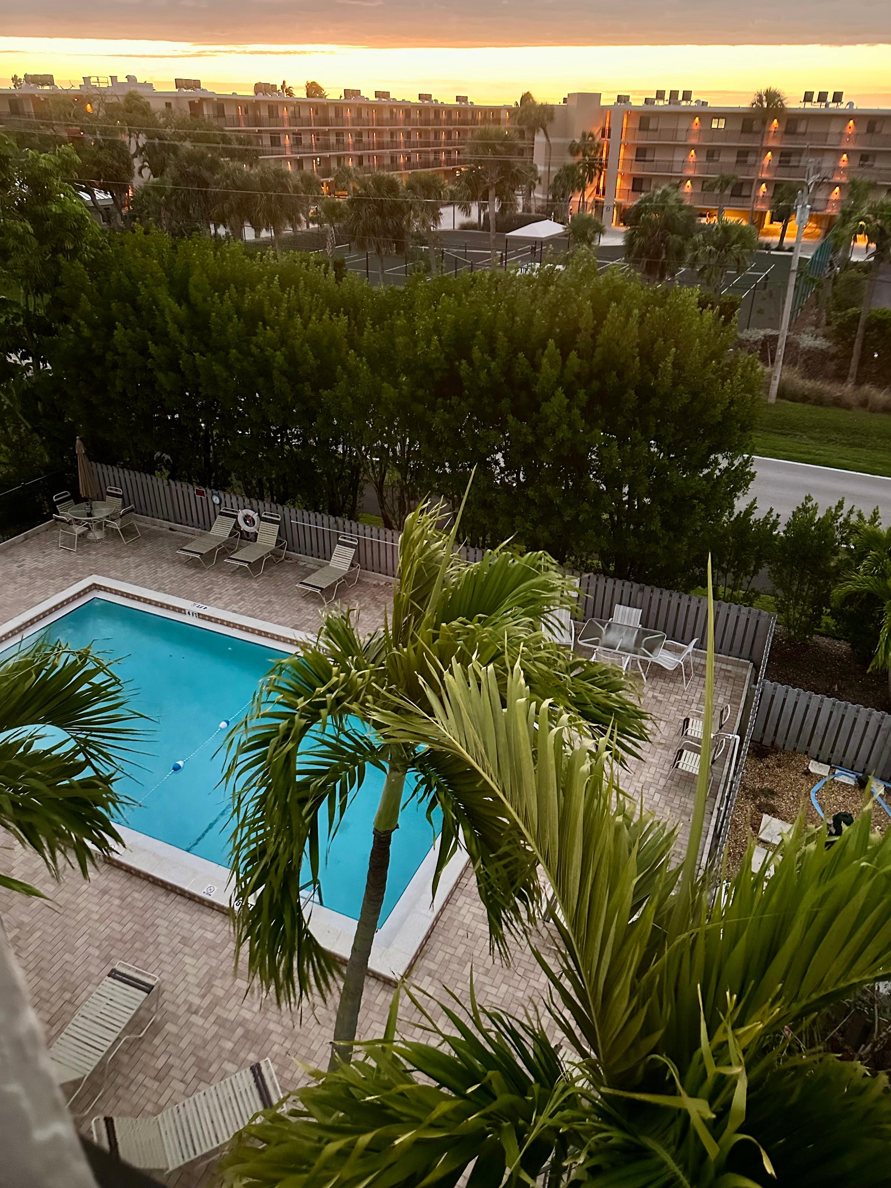 View from the condo of the pool