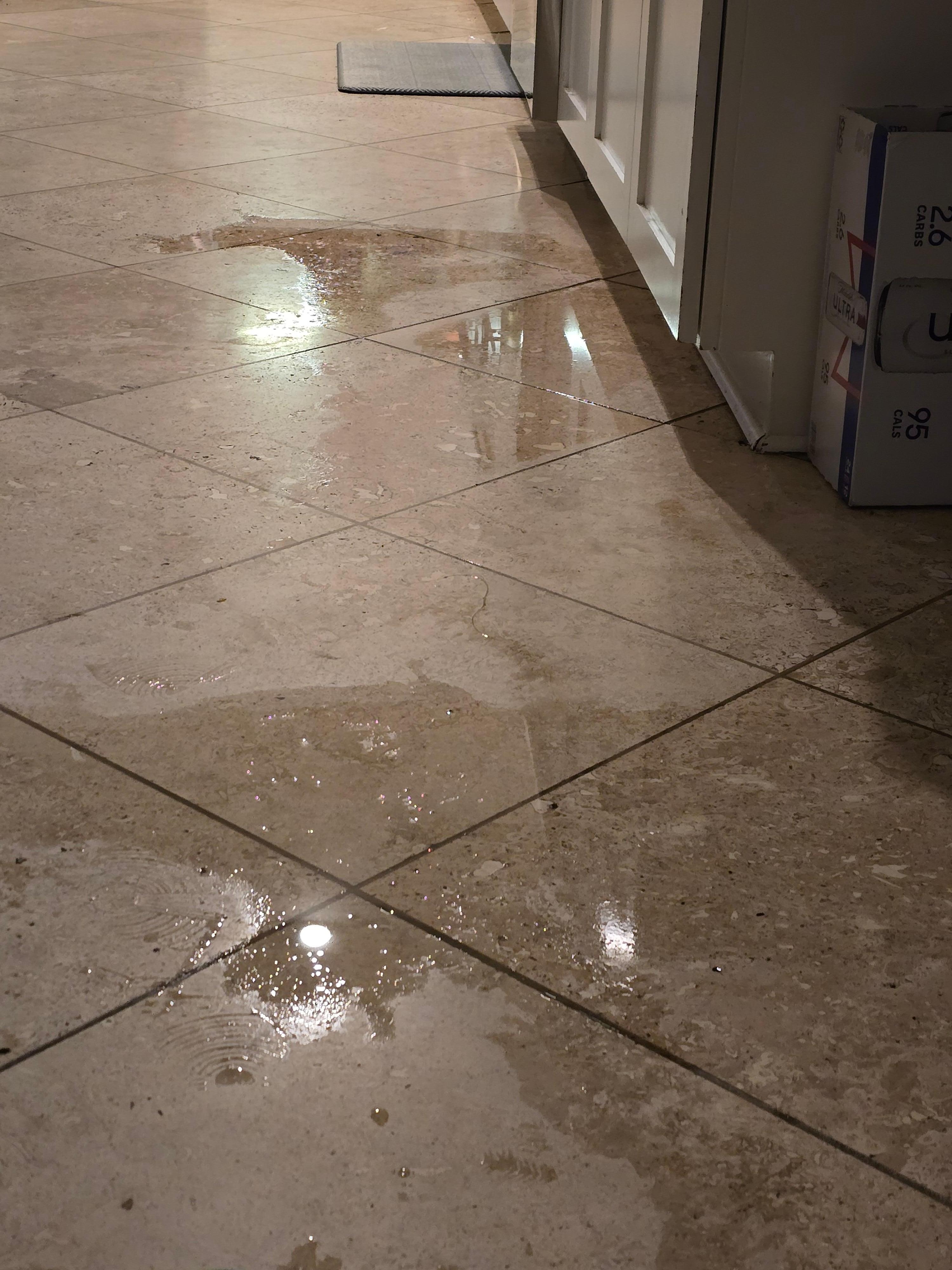 Some of the flood that carried over to the kitchen