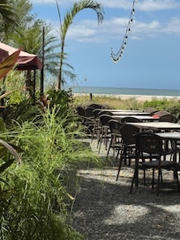 The beach is close and beautiful there.