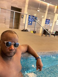 Enjoying the hot tub. Excellent for early morning relaxation