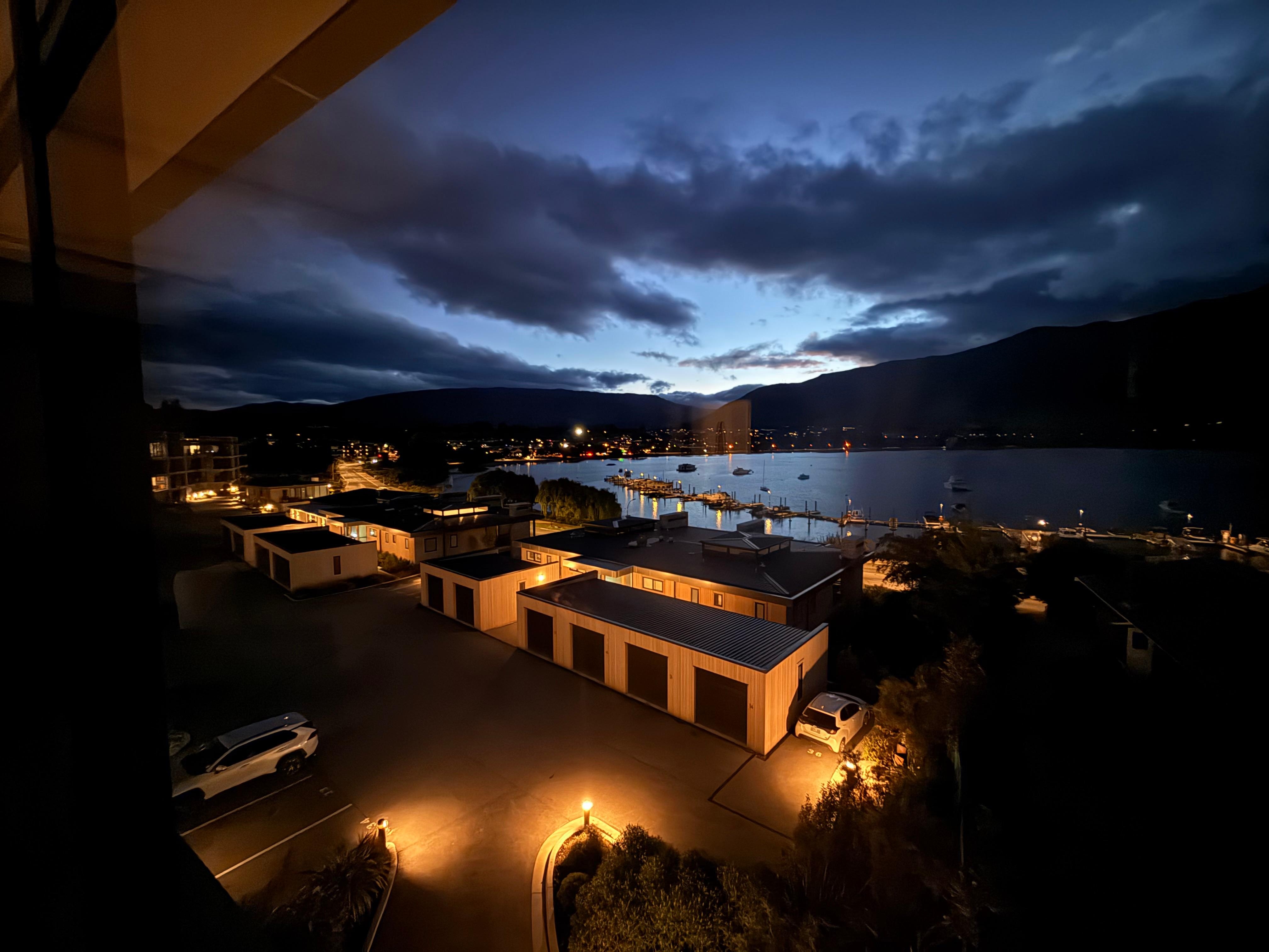 View from the lounge room at night 