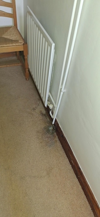 Hallway strong damp smell next to kids bunkbeds and throughout entire property