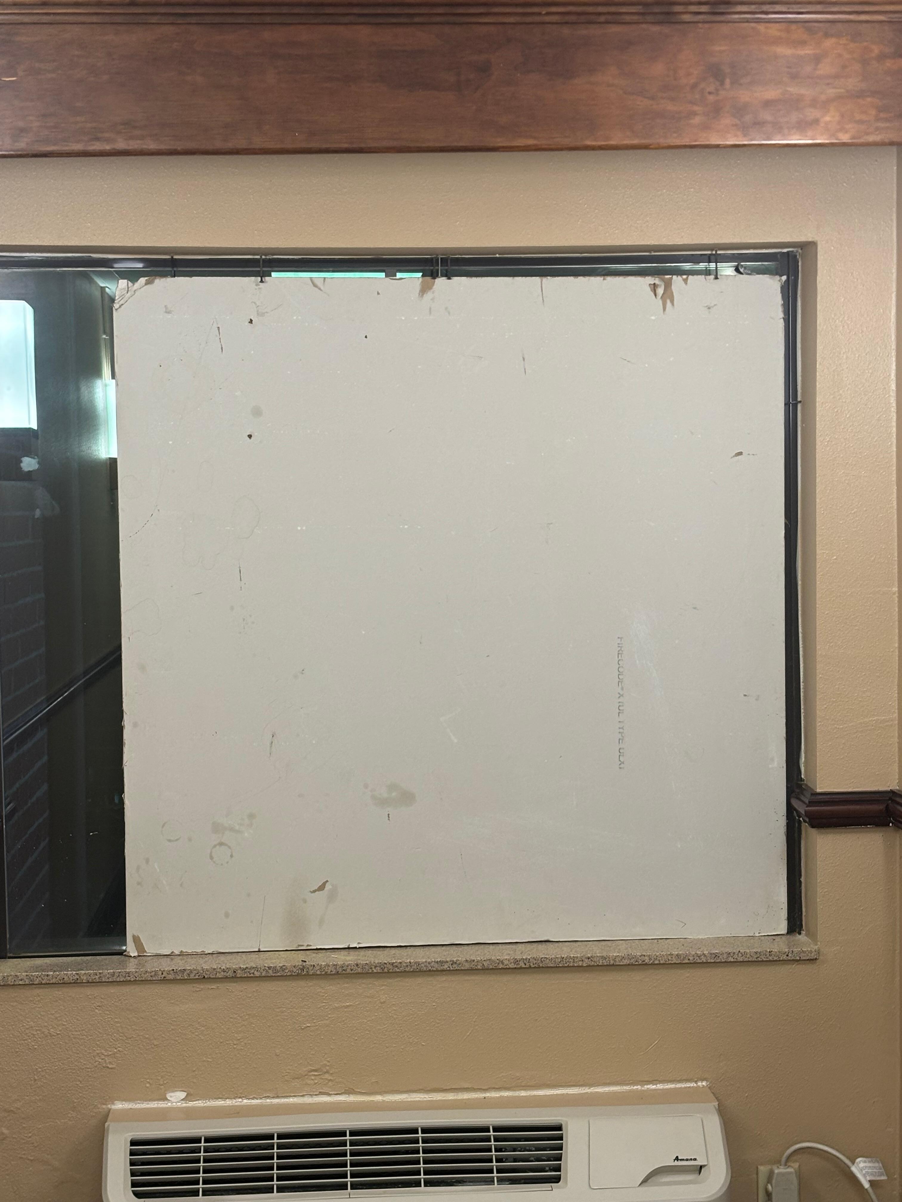 wood at window with dust on it so its been there a while