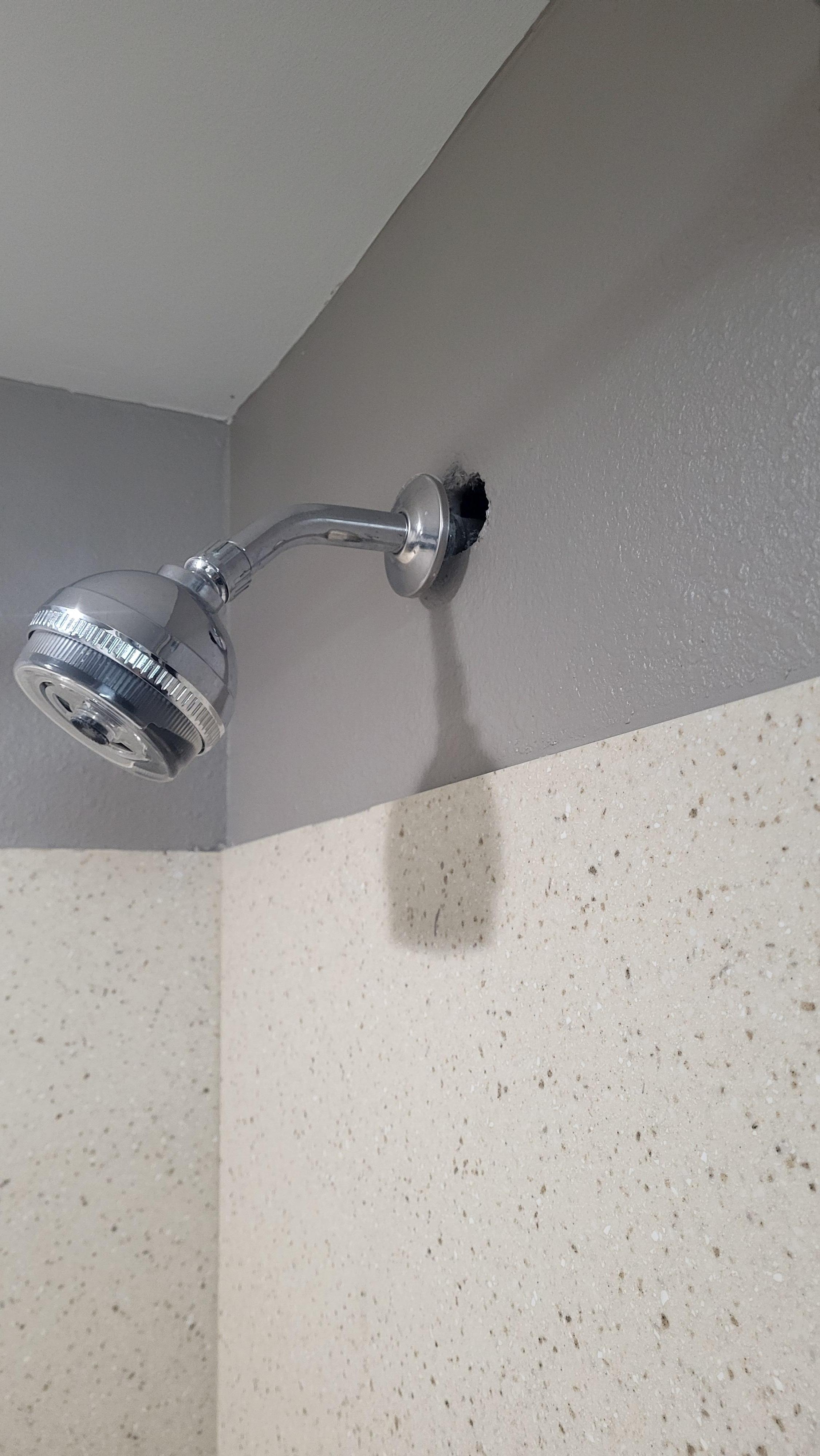 Hole in the shower.