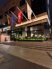 Across the street is the Vilnius Christmas Market.