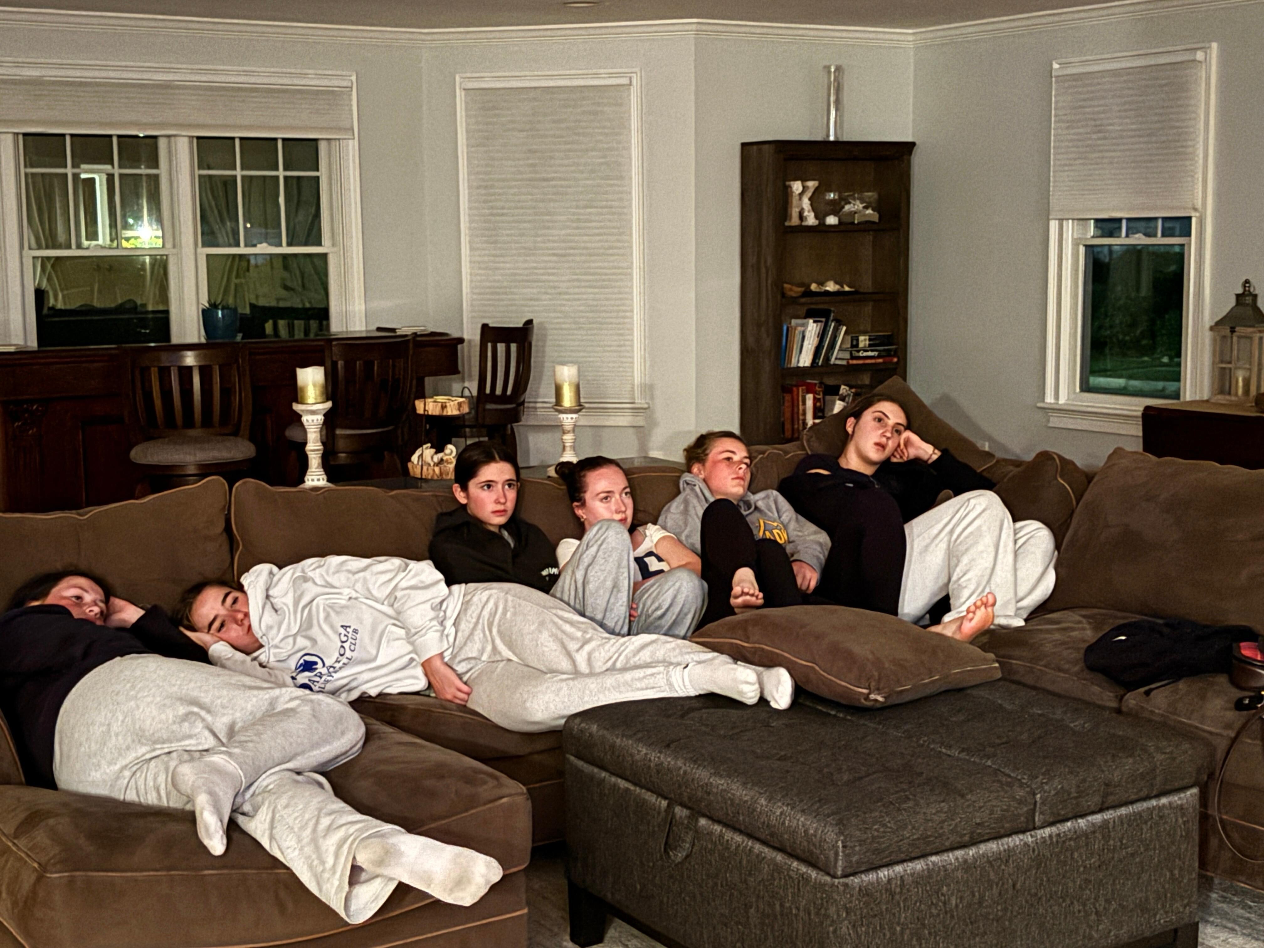 Watching a favorite movie