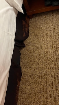 Bed skirt had a discoloration showing careless laundry